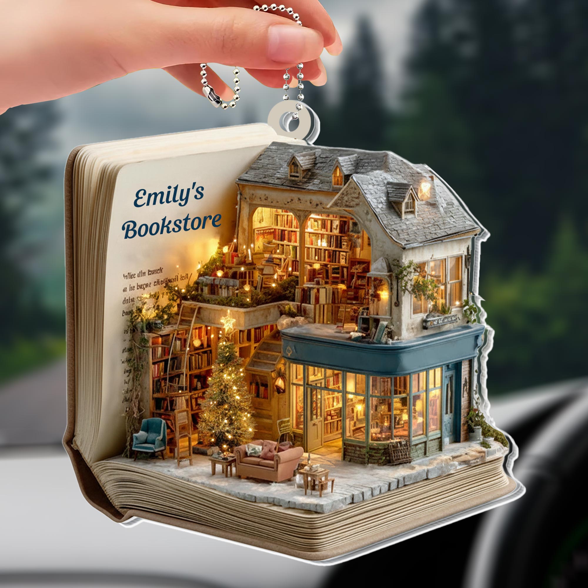 Write Our Own Stories, Bookstore House Ornament - Personalized Custom Acrylic Ornament, Car Hanging Ornament