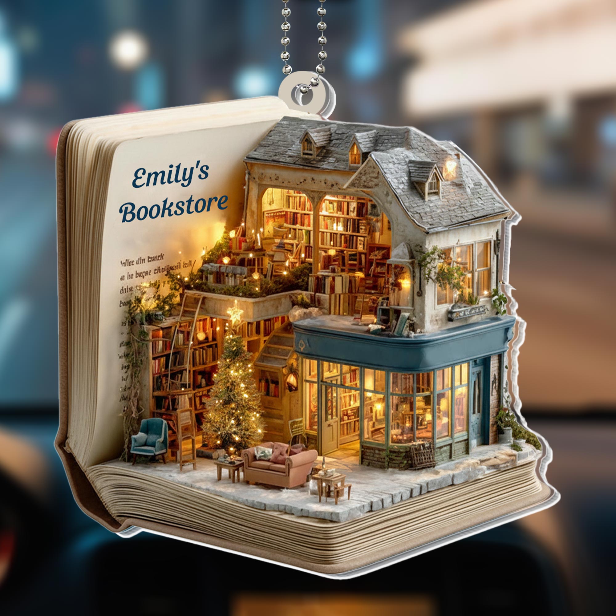 Write Our Own Stories, Bookstore House Ornament - Personalized Custom Acrylic Ornament, Car Hanging Ornament