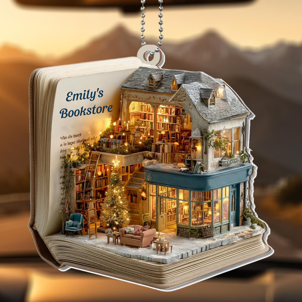 Write Our Own Stories, Bookstore House Ornament - Personalized Custom Acrylic Ornament, Car Hanging Ornament