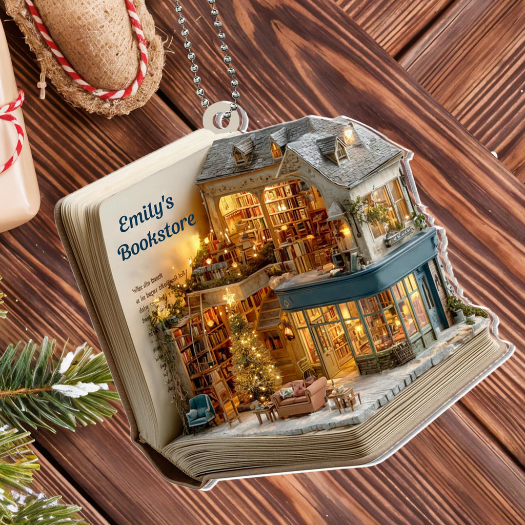 Write Our Own Stories, Bookstore House Ornament - Personalized Custom Acrylic Ornament, Car Hanging Ornament