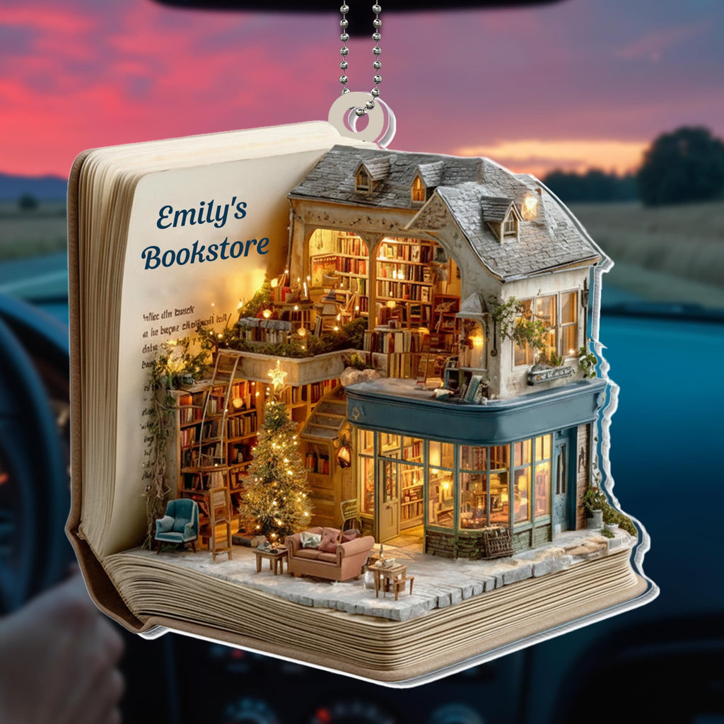 Write Our Own Stories, Bookstore House Ornament - Personalized Custom Acrylic Ornament, Car Hanging Ornament