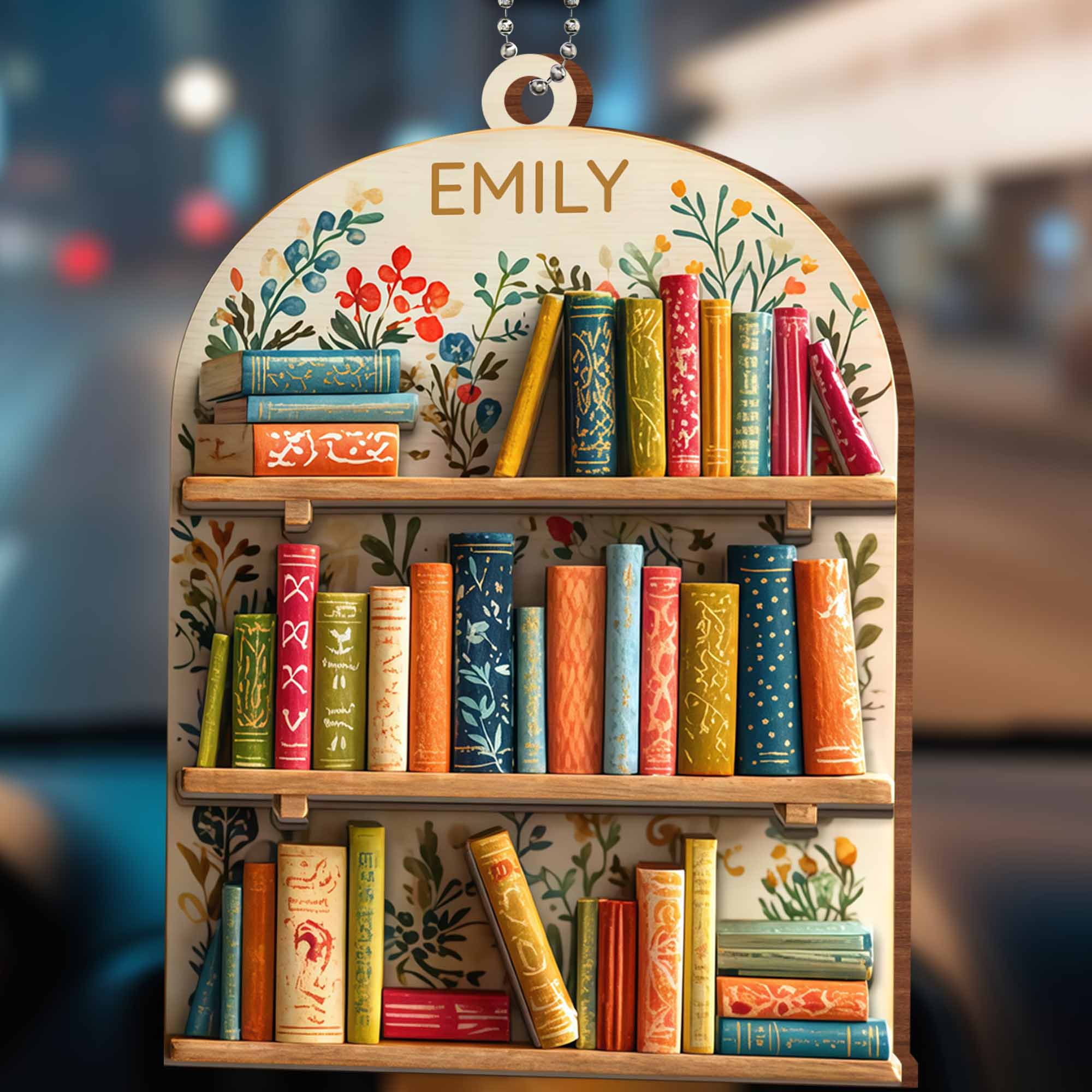 Let books accompany your life - Personalized Custom Wood Ornament, Car Hanging Ornament