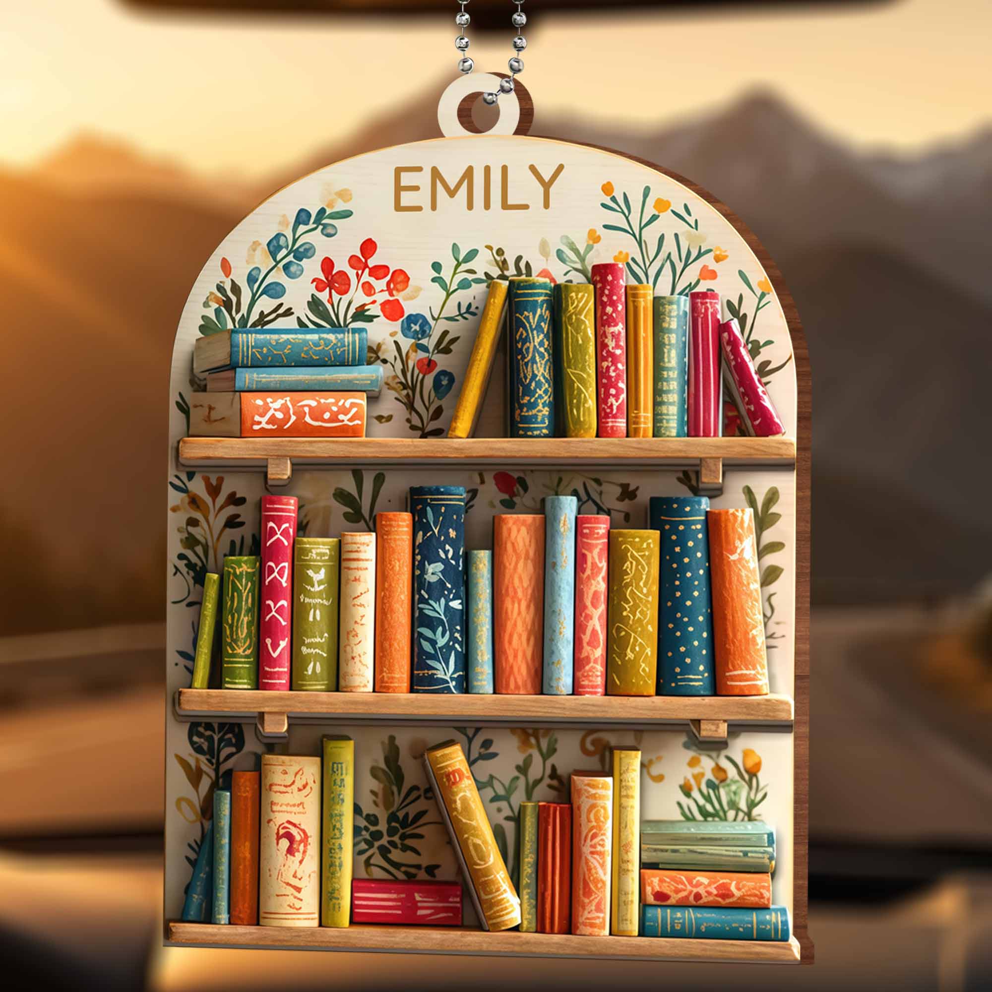 Let books accompany your life - Personalized Custom Wood Ornament, Car Hanging Ornament
