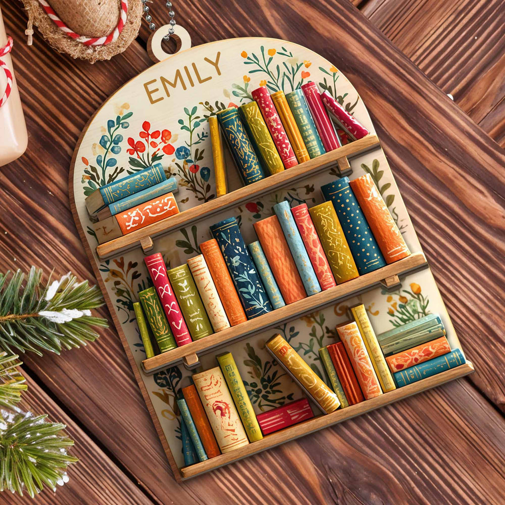 Let books accompany your life - Personalized Custom Wood Ornament, Car Hanging Ornament