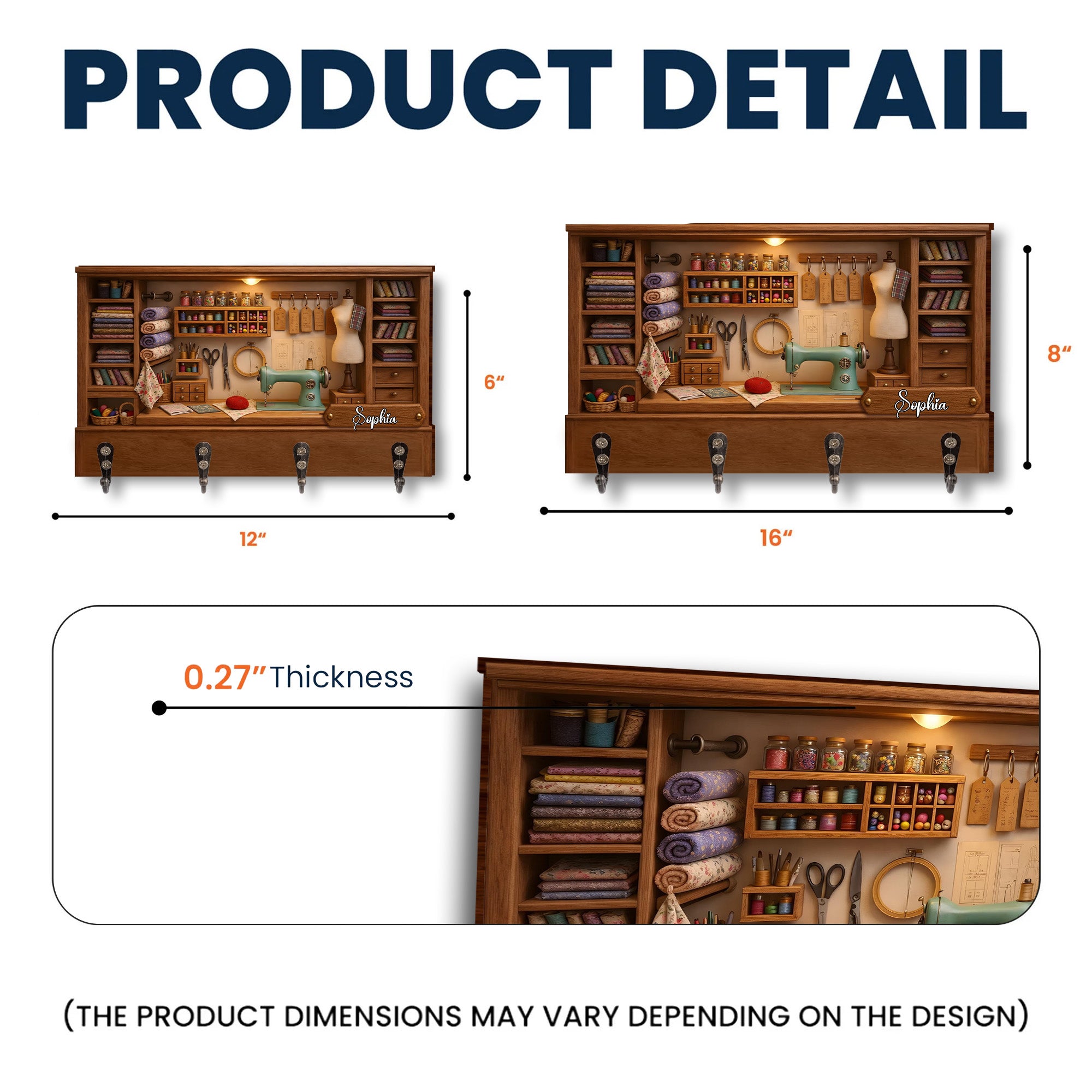 Customize Charming Sewing Station Design - Personalized Key Holder