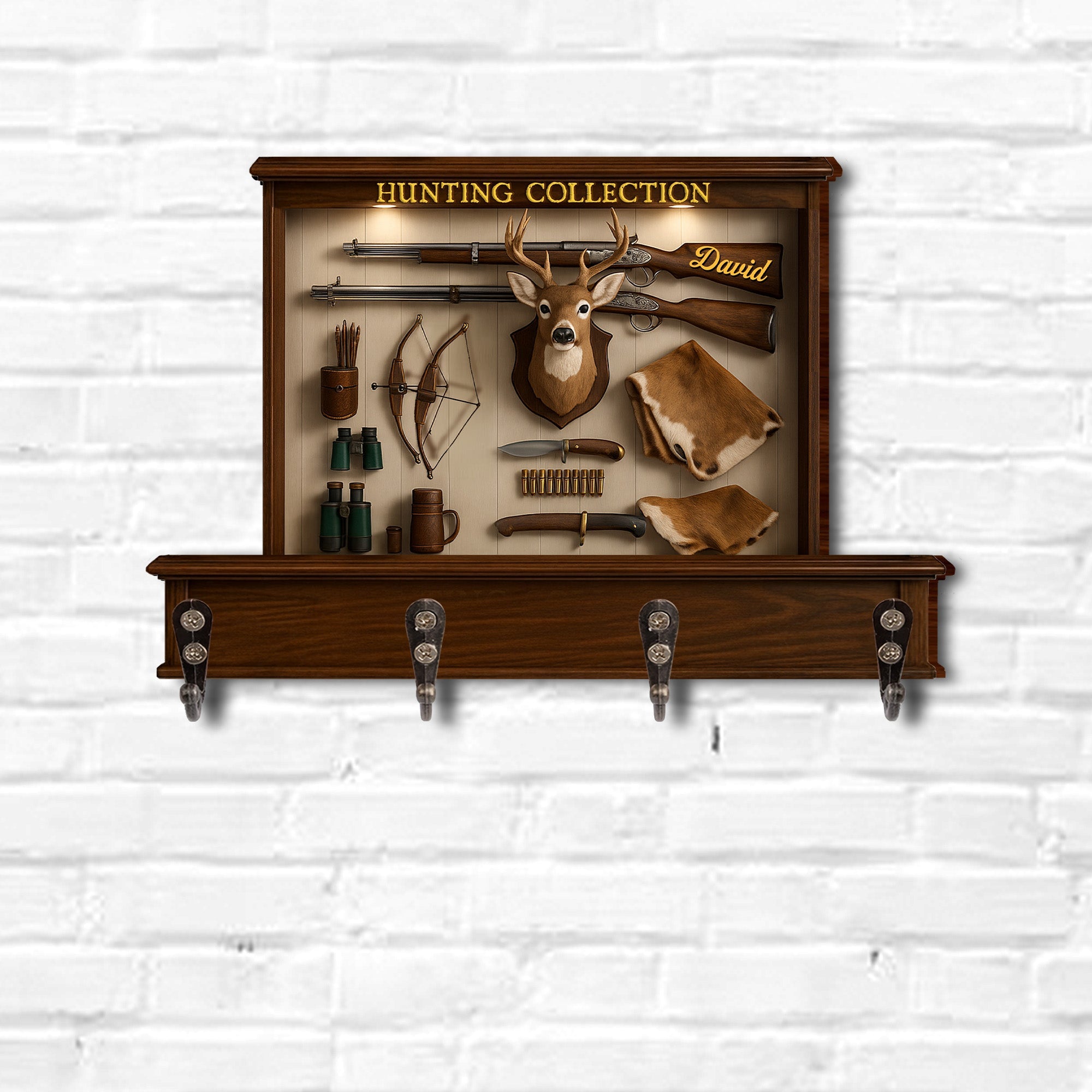 Exquisite Hunting Tools and Trophy Collection - Personalized Key Holder