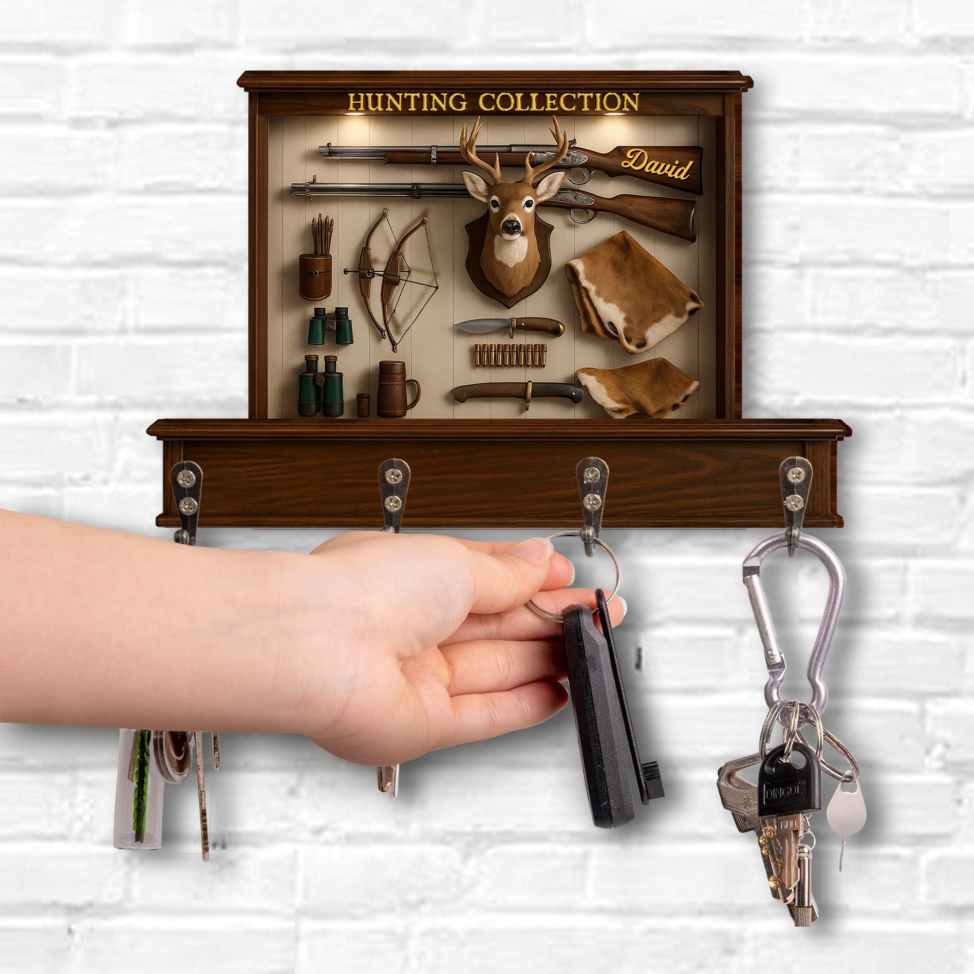 Exquisite Hunting Tools and Trophy Collection - Personalized Key Holder