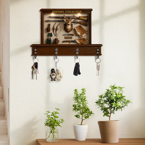 Exquisite Hunting Tools and Trophy Collection - Personalized Key Holder