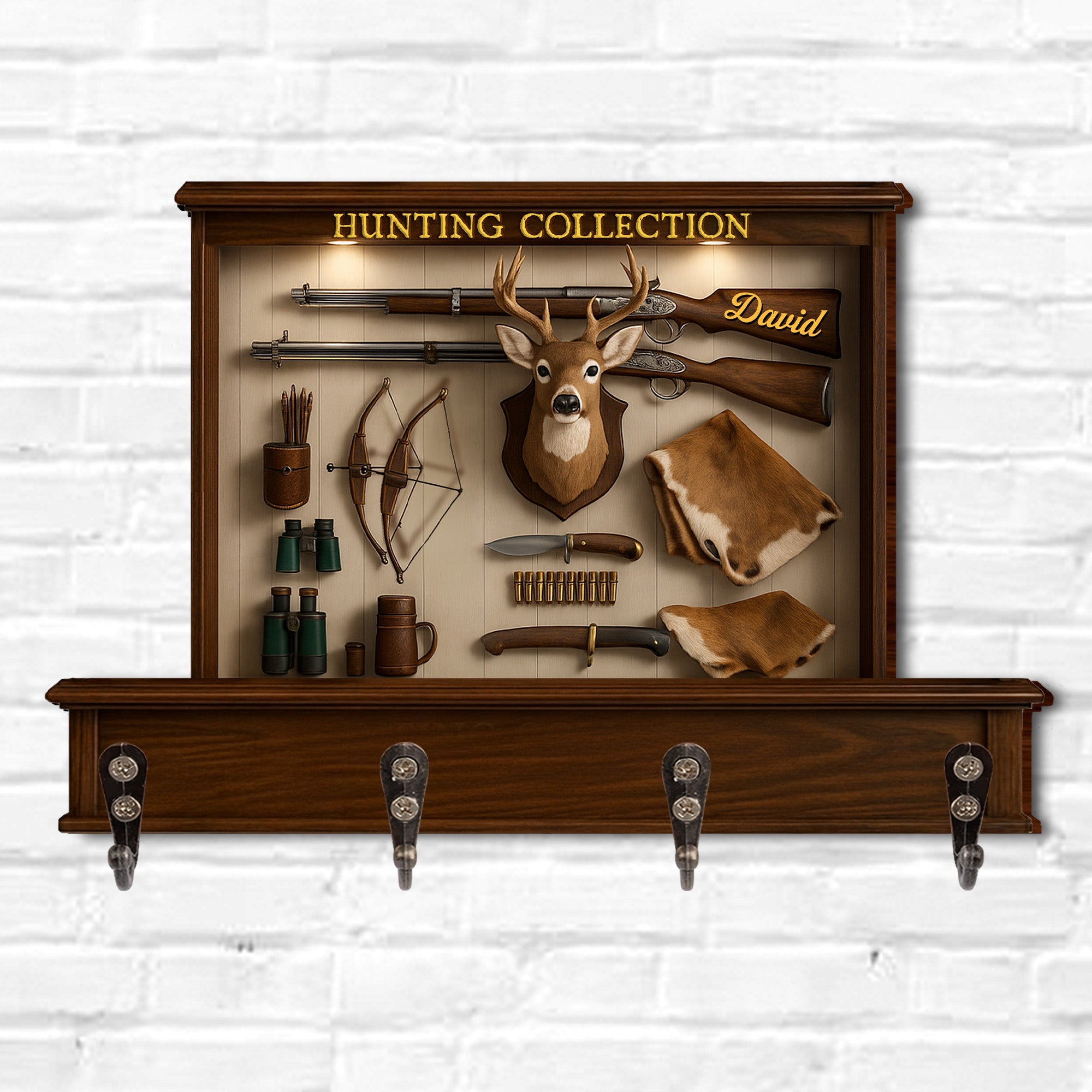 Exquisite Hunting Tools and Trophy Collection - Personalized Key Holder